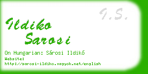 ildiko sarosi business card